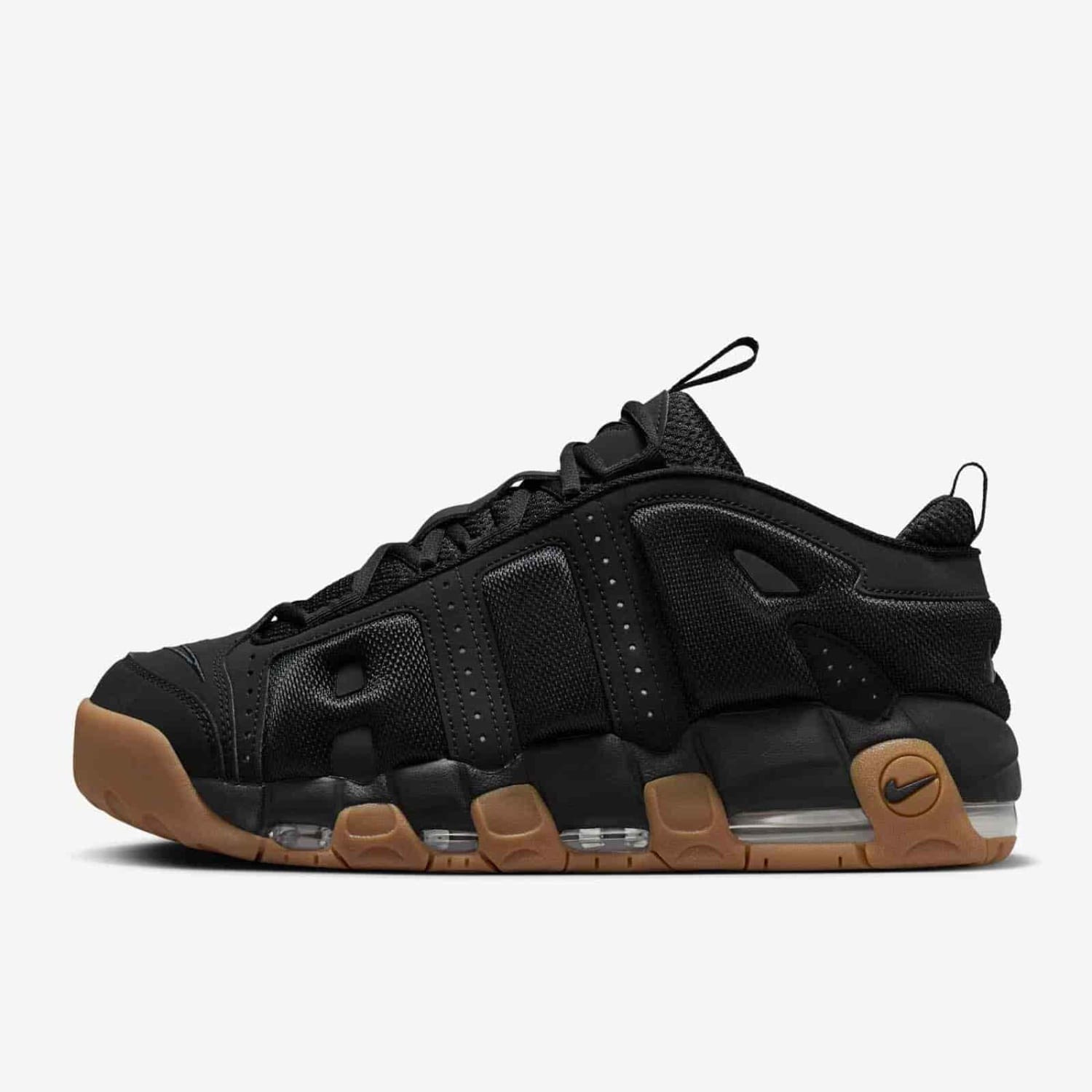 NIKE AIR MORE UPTEMPO LOW BLACK GUM