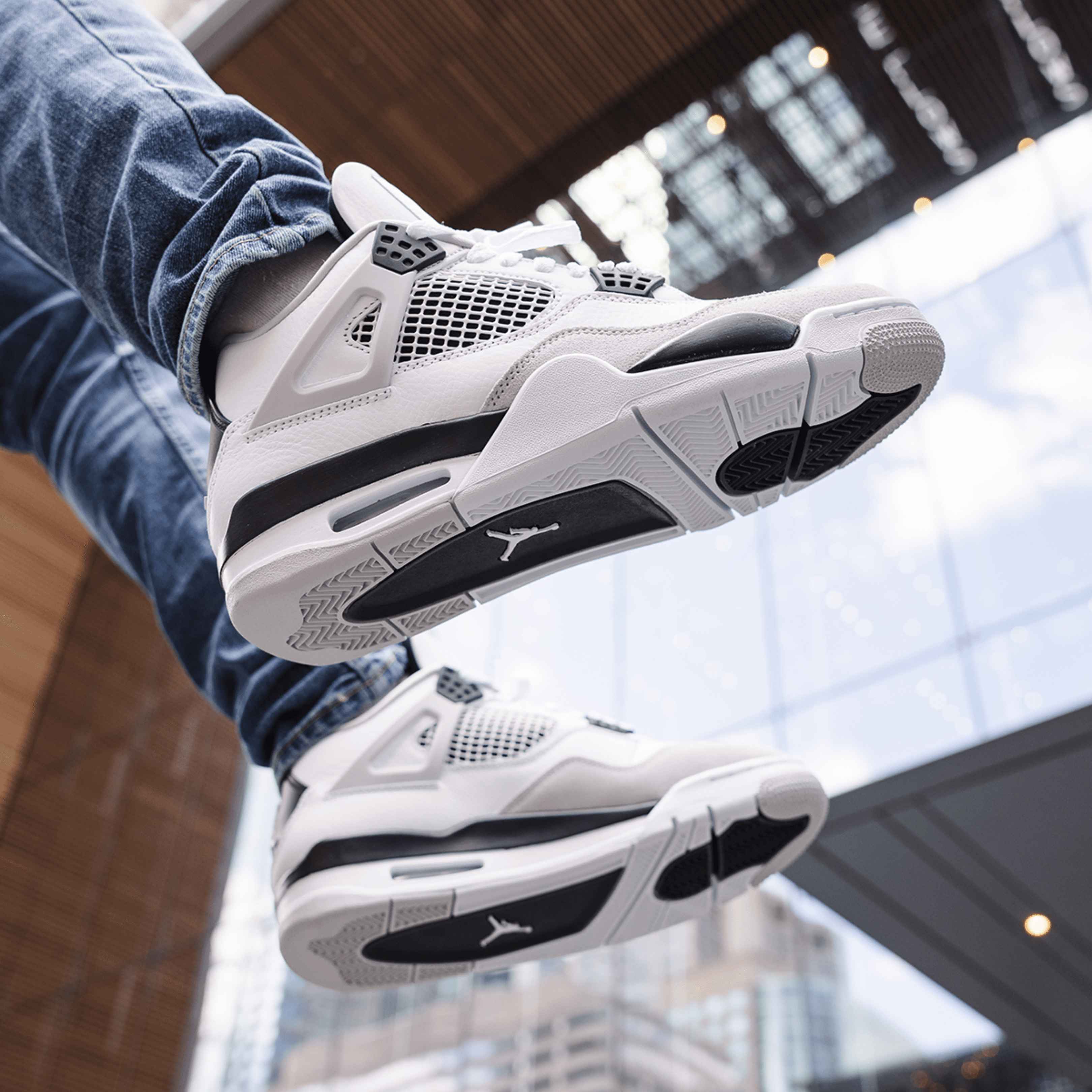 AIR JORDAN RETRO 4 MILITARY BLACK